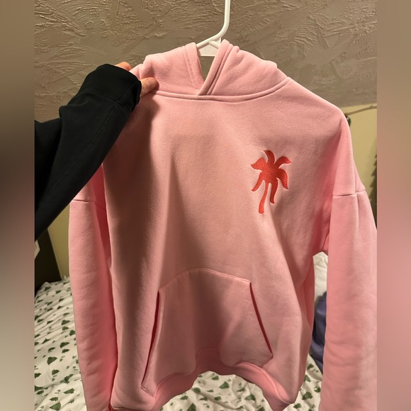Pink Hoodie with Palm Tree Design - Picture 1 of 4